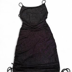 Windsor Black Sparkle Spaghetti Strap Mini Dress